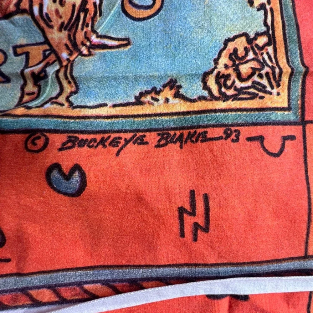Buckeye Blake Bandana Unisex OS Orange On The Western Front Vintage 1993 Art